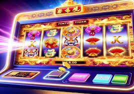 Antarmuka permainan Fortune Tiger di generasitogel dengan gulungan dan simbol bertema harimau